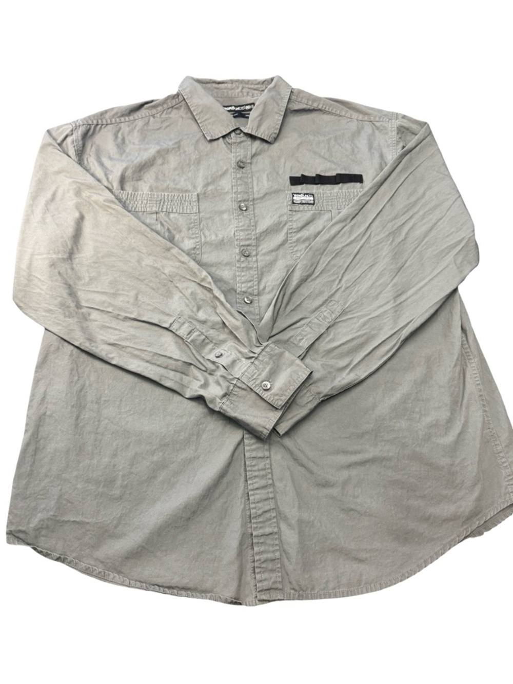 Ecko Unlimited Gray Button Down Shirt Mens XXL Y2K Retro Streetwear Classic!!!